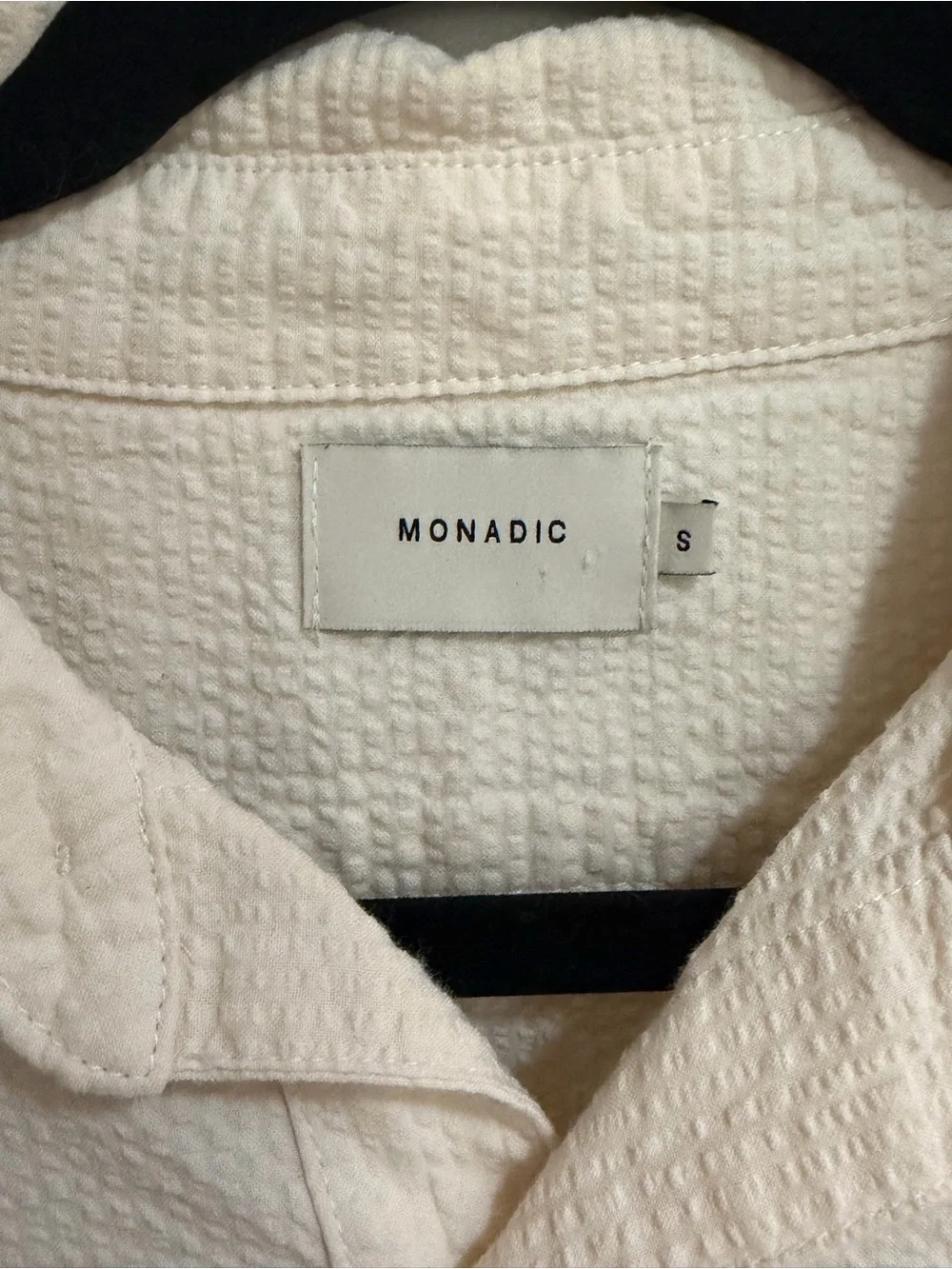 Monadic Aetna Bone Seersucker Japanese Cotton Utility Shirt Made in LA Size S - Picture 2 of 9